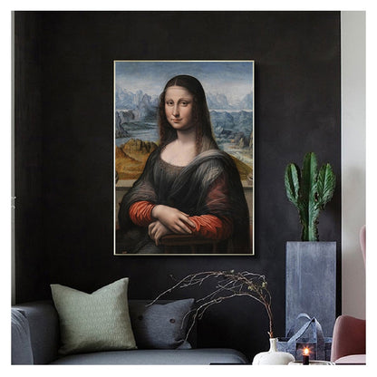 Art Mona Lisa Smoking Joint Canvas