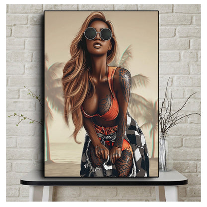 Pop Art Sexy Tattoo Woman Canvas