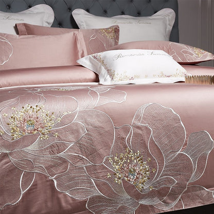 Blooming Carnation Cotton Duvet Cover Bedding Set