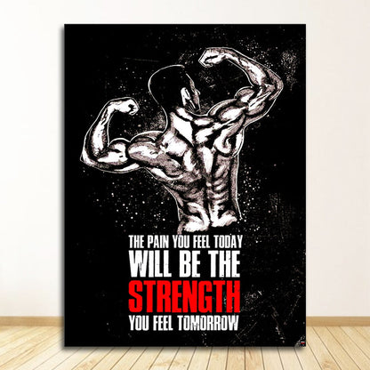 Muscle Bodybuilding Fitness Motivational Quotes Art Canvas