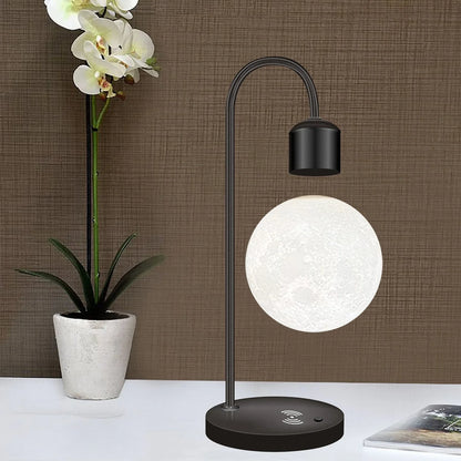 Levitating Moon Led Lamp With Wireless Phone Charger