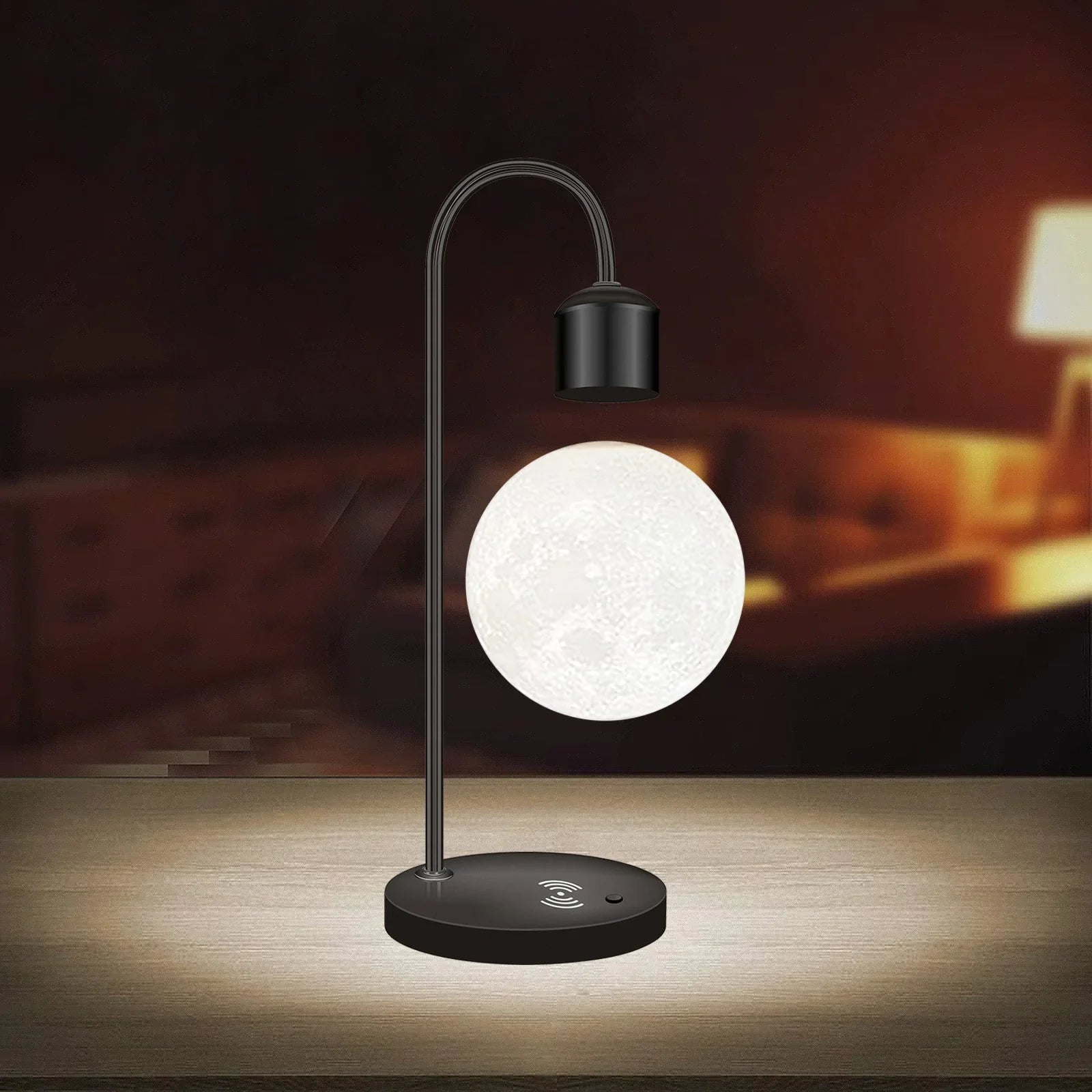 Levitating Moon Led Lamp With Wireless Phone Charger