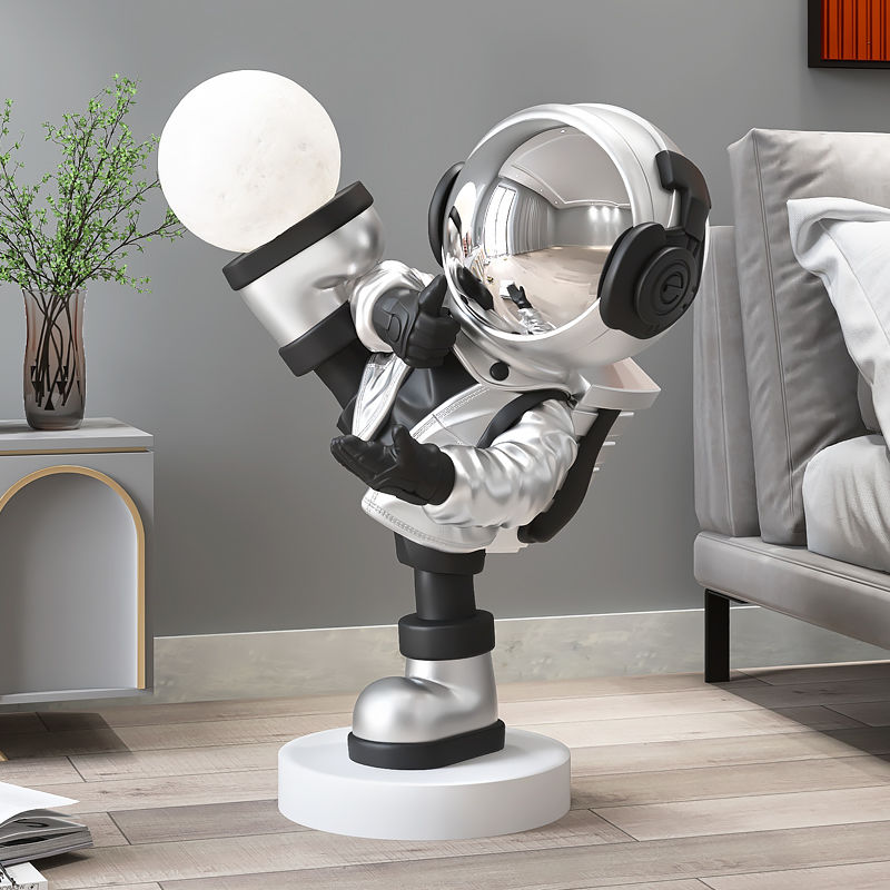 Astronaut Kick Statue with Light