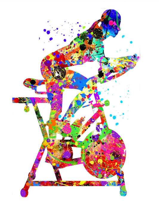 Exercise Bike Watercolor Gym Canvas Art