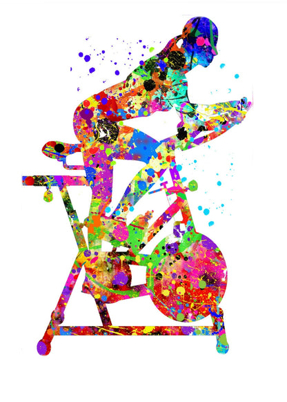 Exercise Bike Watercolor Gym Canvas Art