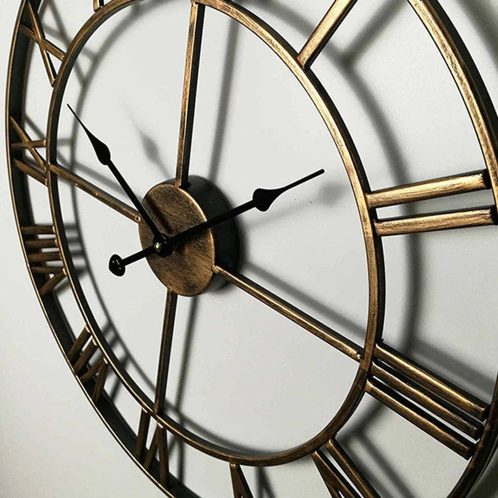 Retro Round Metal Clock