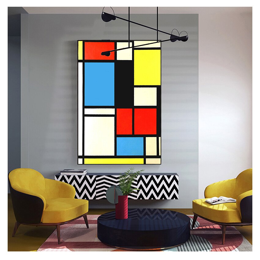 Piet Cornelies Mondrian Geometry Canvas Art