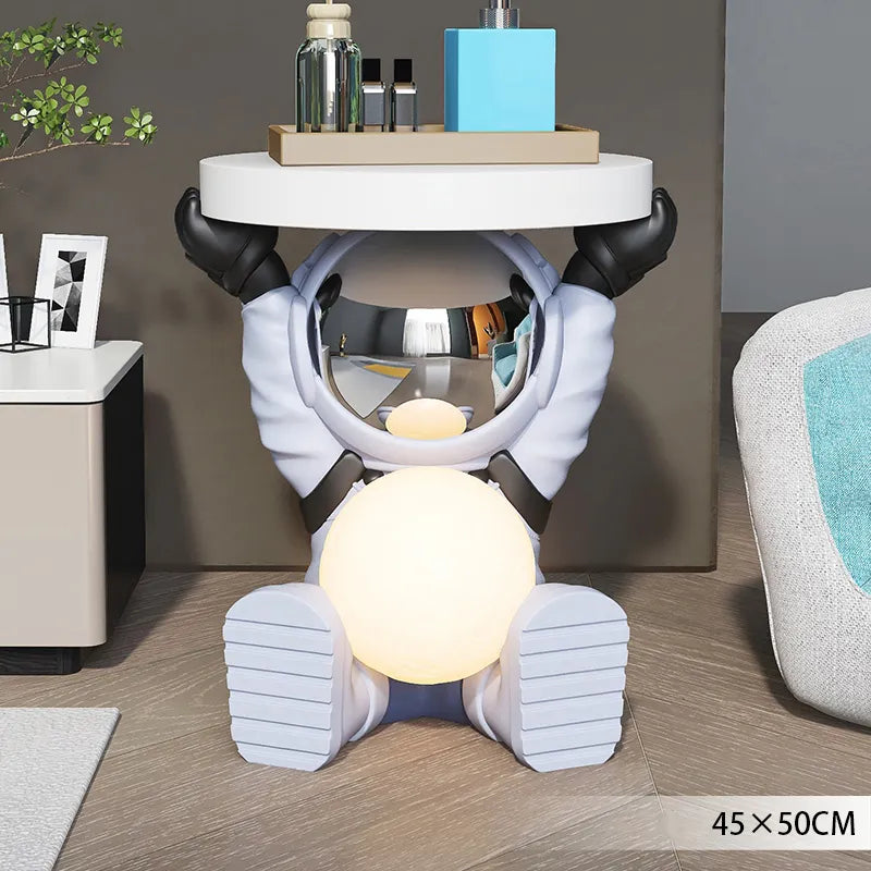 Cute Astronaut Moon Lamp Bedside Table Landing Ornament