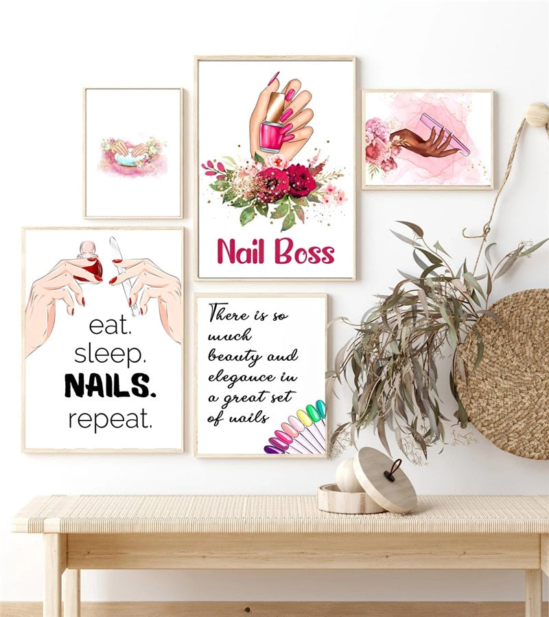 Nail Salon Manicure Wall Art Canvas