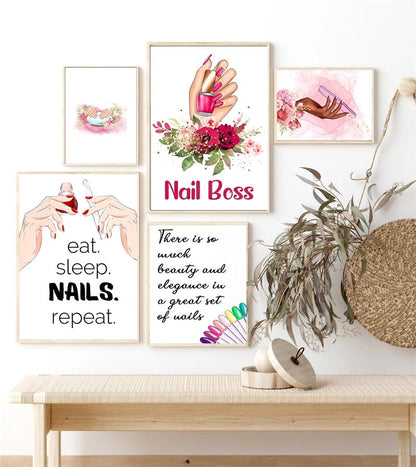 Nail Salon Manicure Wall Art Canvas