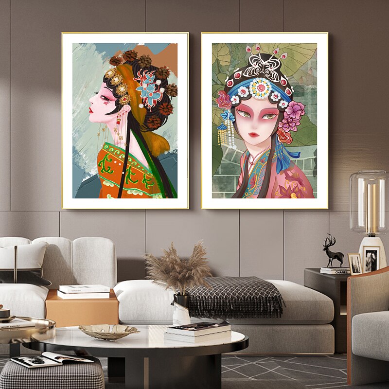 Chinese Traditional Peking Opera Female Canvas Art