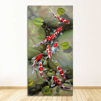 Nine Red Koi Fish Oil Painting Canvas Art