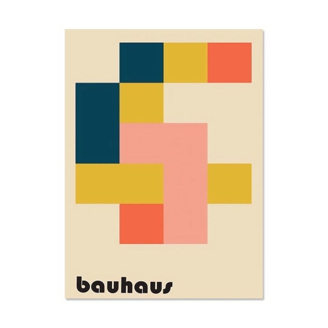 Abstract Geometry Bauhaus Colorful Canvas Art