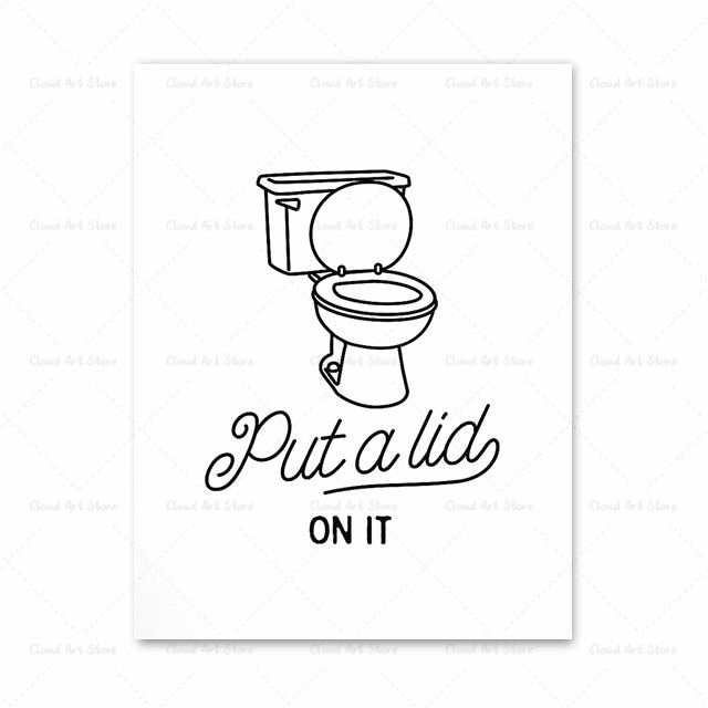 Funny Toilet Bathroom Wall Art Canvas