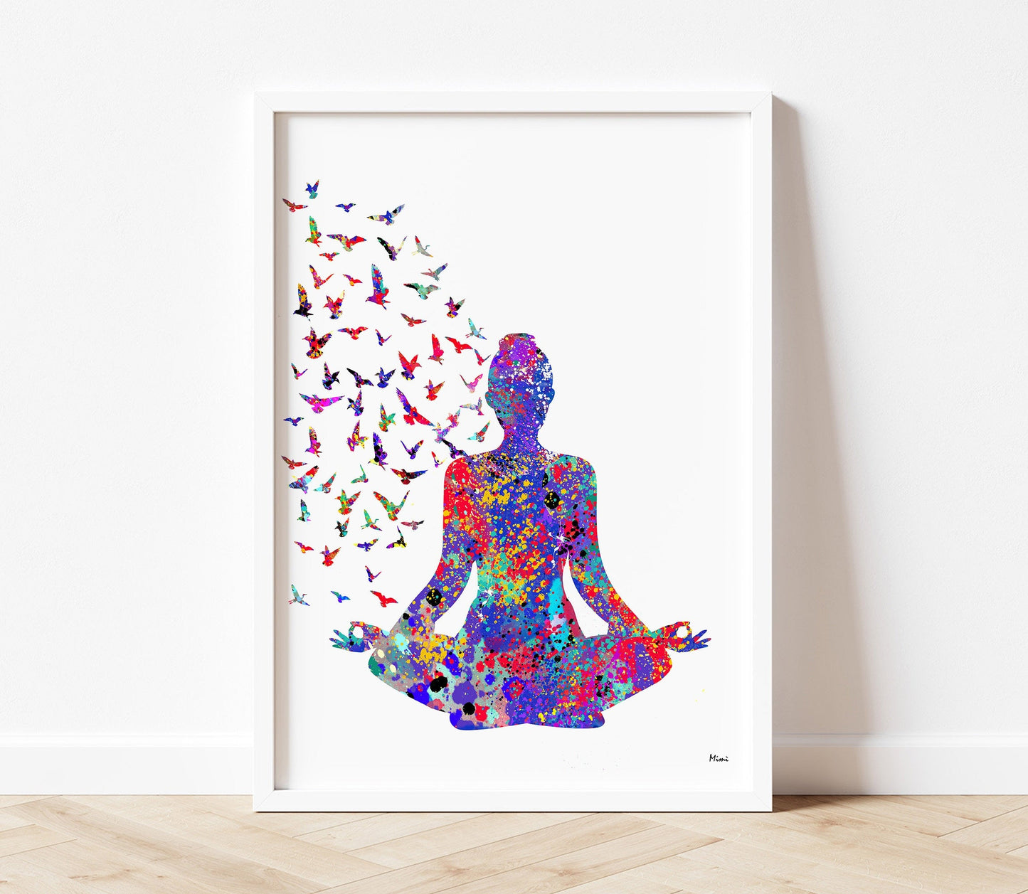 Yoga Meditation Watercolor Canvas Art