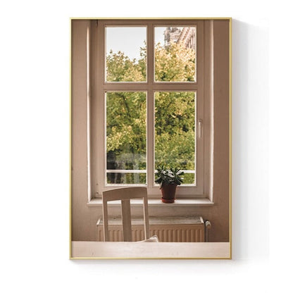 French Style Window Landscape Canvas Art