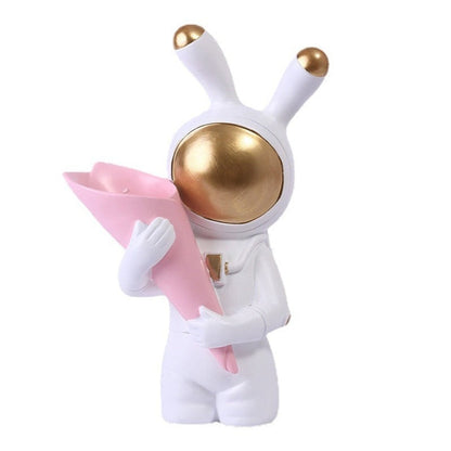 Astronaut Space Rabbit Wine Holder Storage Statue