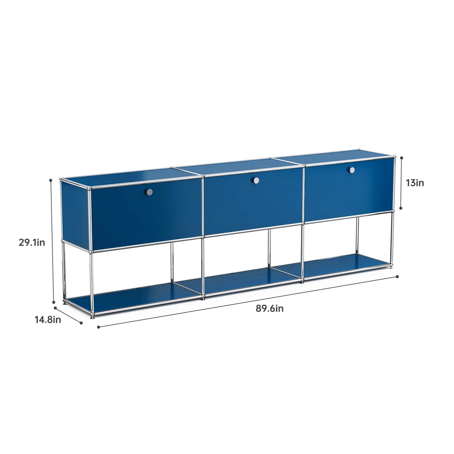 USM Haller Blue Modular Storage Cabinet Replica