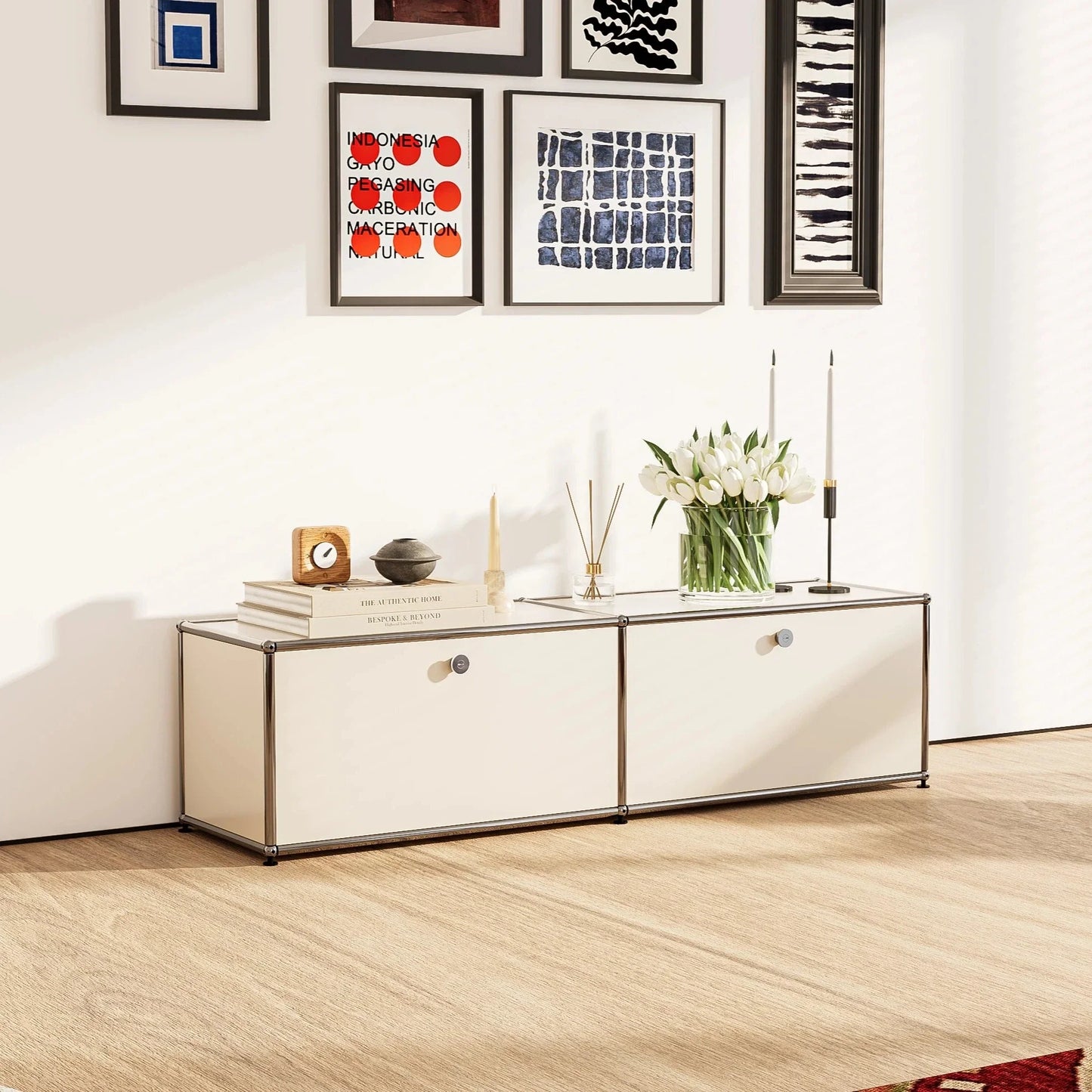 USM Haller White Modular Storage Cabinet Replica