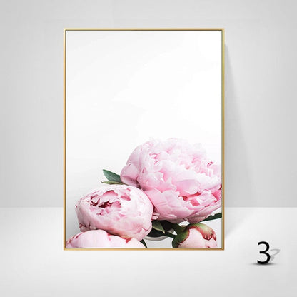 Pink Peony Flower Wall Art Canvas