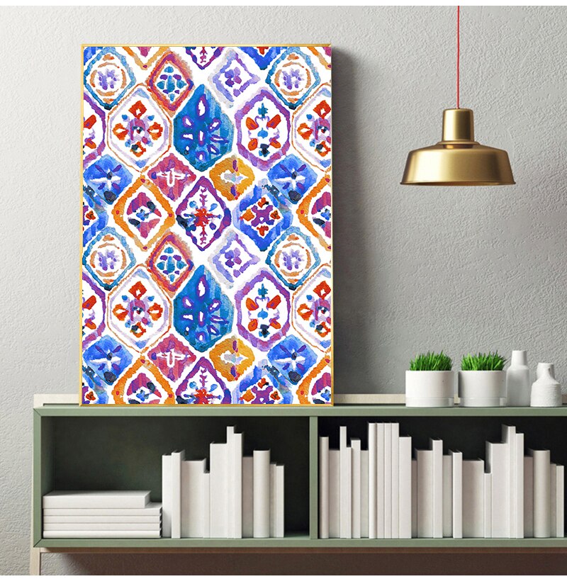 Watercolor Bohemian Pattern Canvas Art