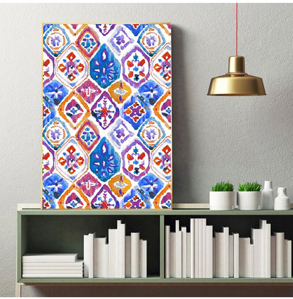 Watercolor Bohemian Pattern Canvas Art