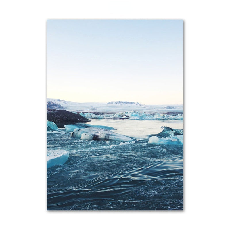 Blue Sea Wave Canvas Art