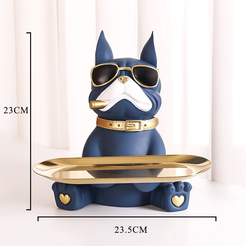 Cool Bulldog Storage Figurine