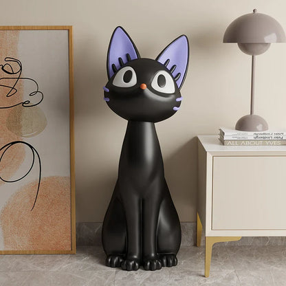 Black Cat Floor Ornament Statue