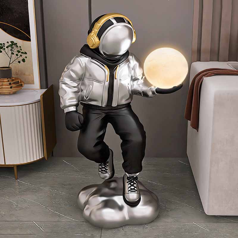 Astronaut Holding Moon Lamp Large Statue