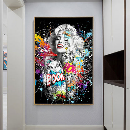 Marilyn Monroe Pop Street Graffiti Fashion Canvas Art