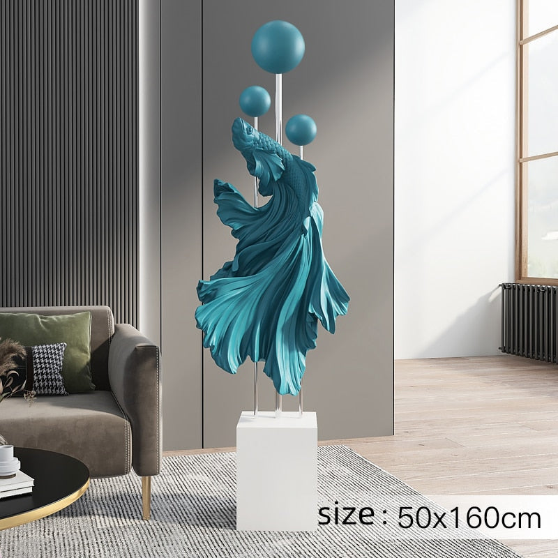 Siamese Fighting Fish Large Lobby Statue