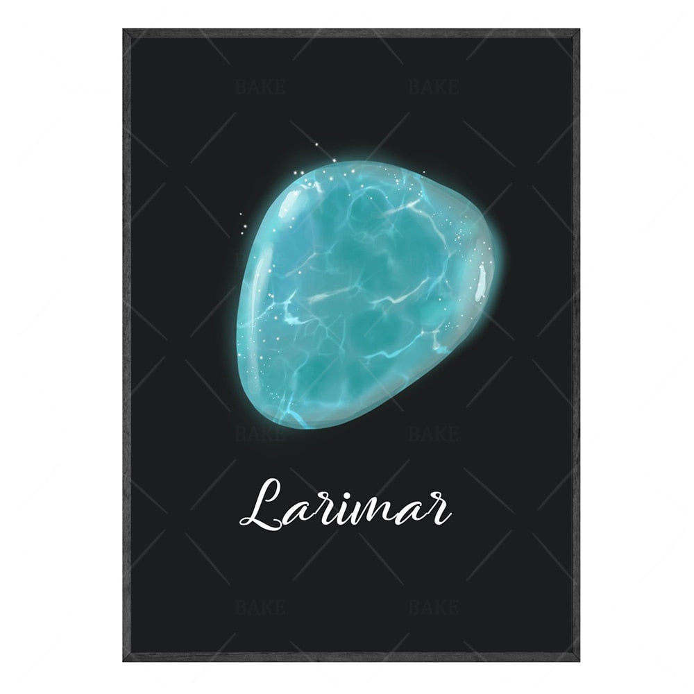 Crystal Gemstone Watercolor Canvas Art