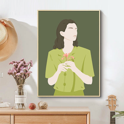 Woman In Green Canvas Art