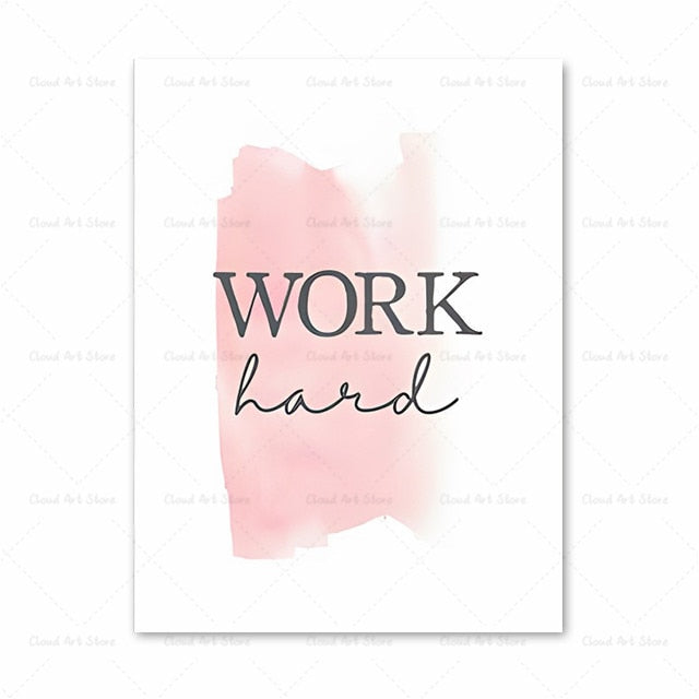 Motivational Quote Pink Canvas Art