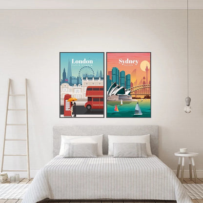 Famous City Travel Bali London Tokyo Canvas Art