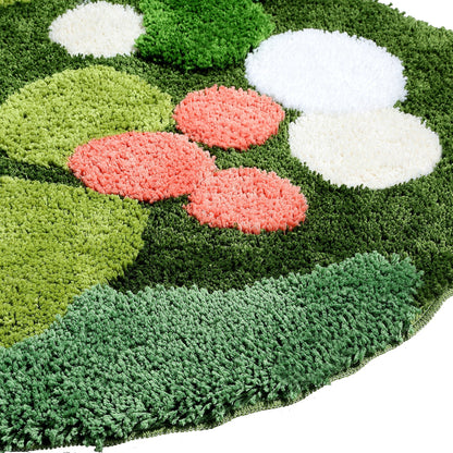 Irregular Green Moss Area Rug