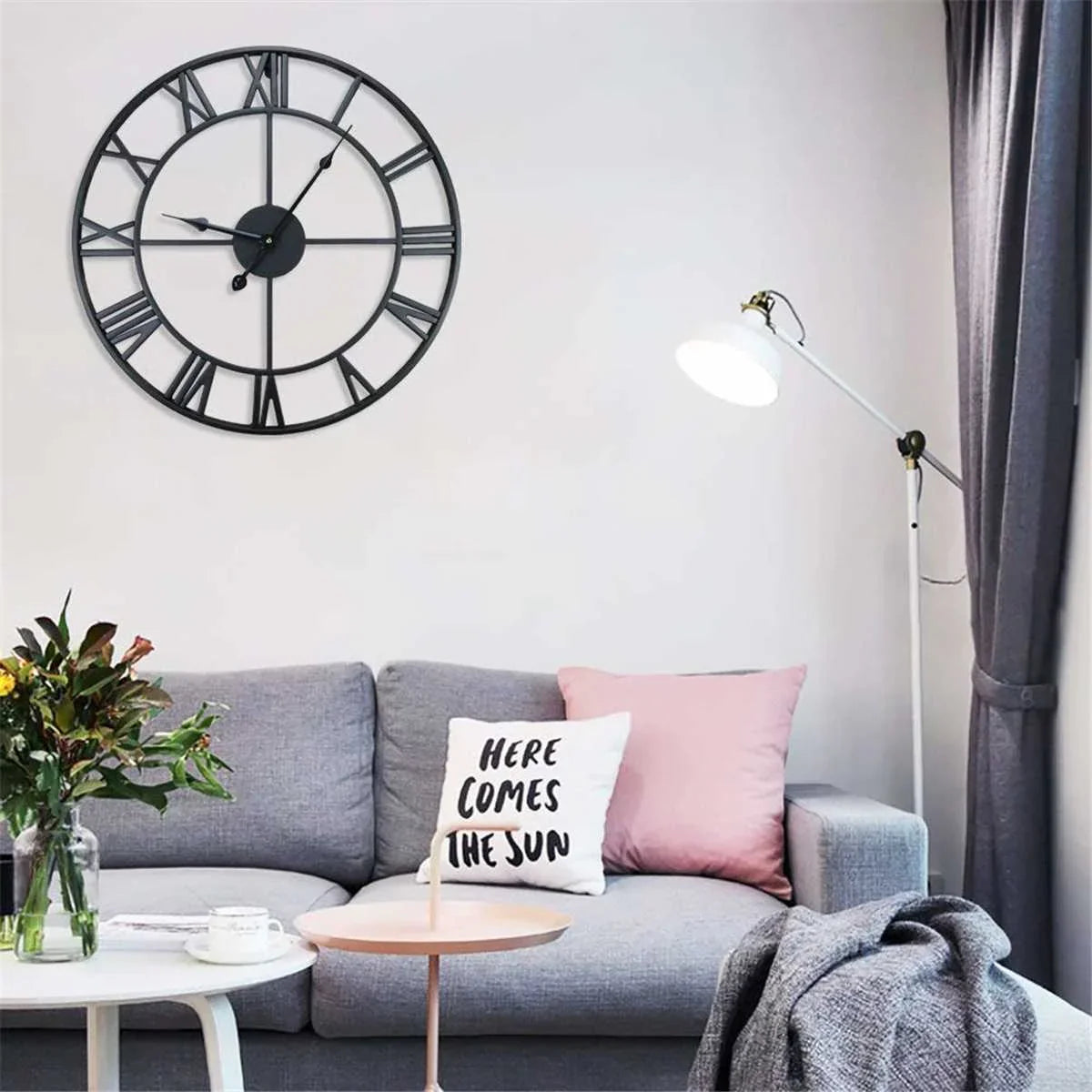 Retro Round Metal Clock