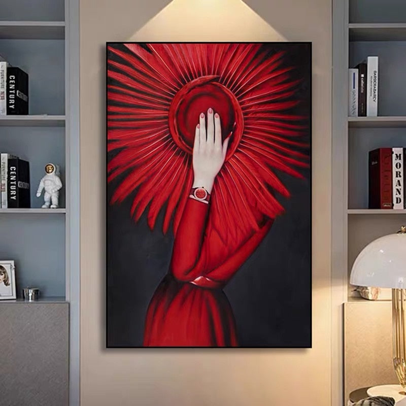 Woman In Red Dress Canvas Art