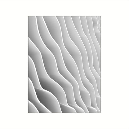 Black White Abstract Wave Building Canvas Art