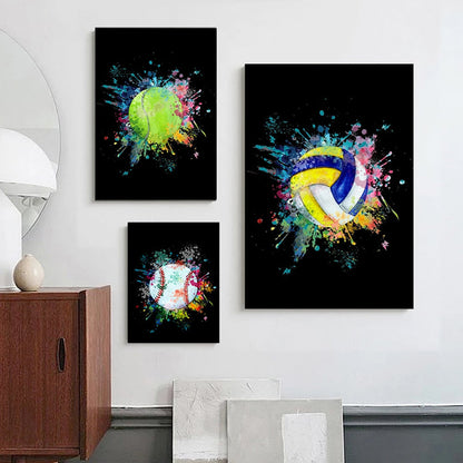 Graffiti Sport Ball Canvas Art