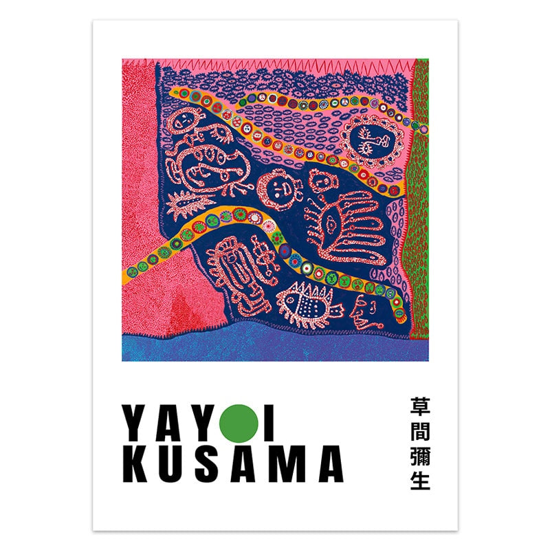 Yayoi Kusama Mushroom Canvas Art