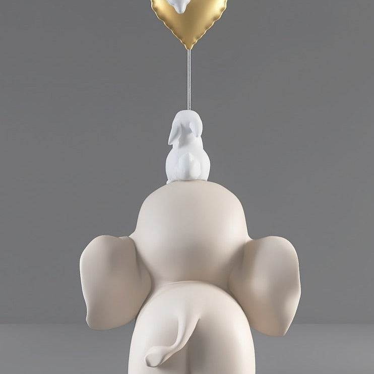 Elephant Bunny with Balloon Statue