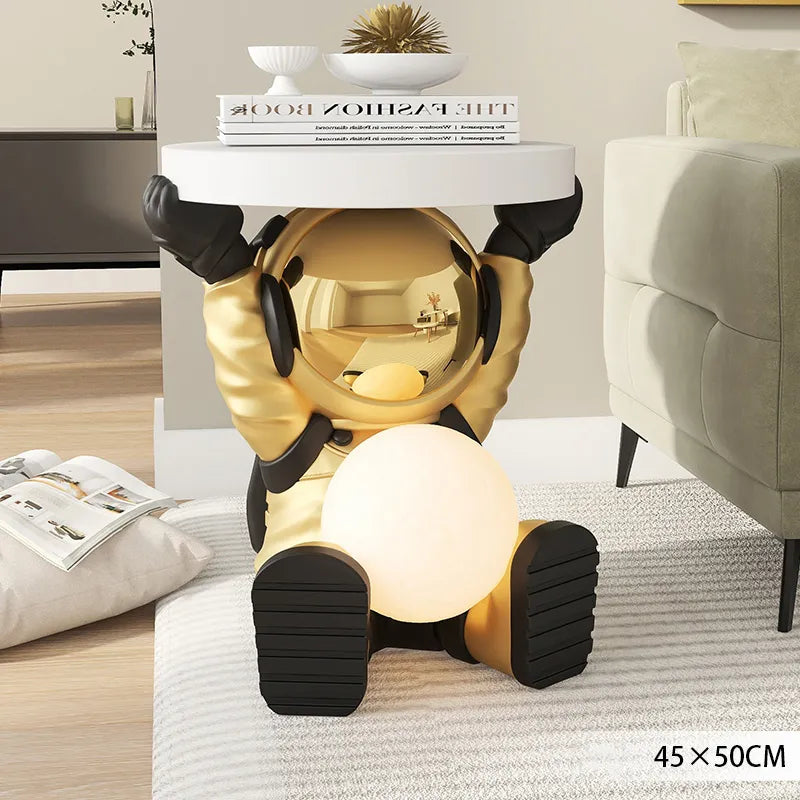 Cute Astronaut Moon Lamp Bedside Table Landing Ornament