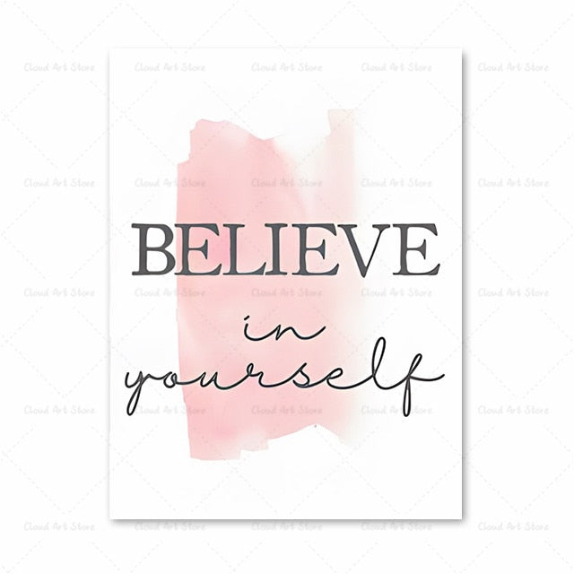 Motivational Quote Pink Canvas Art