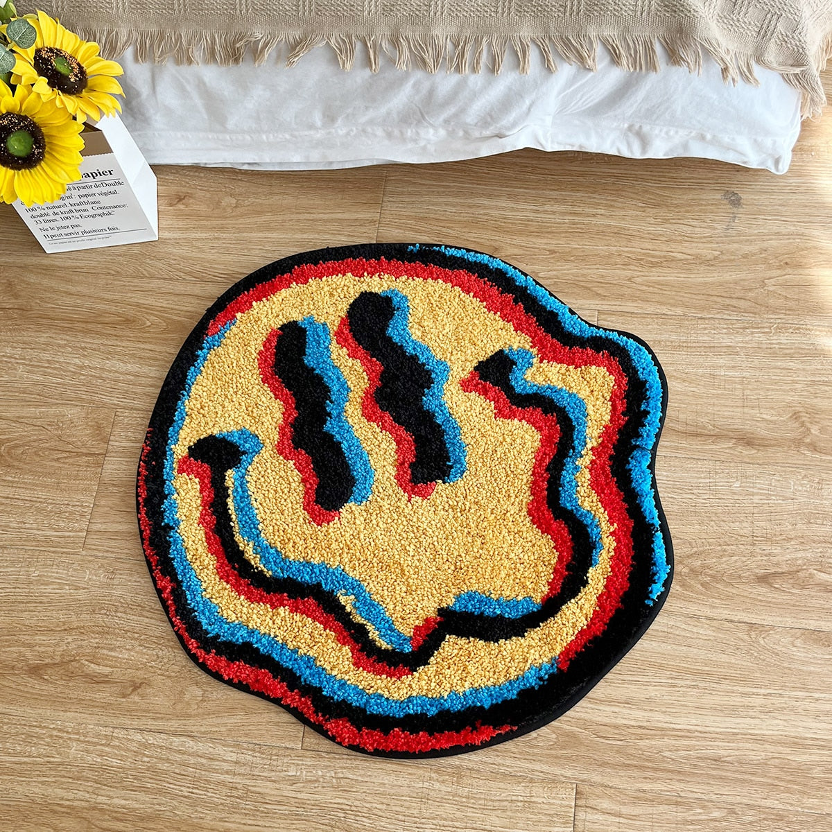 Glitch Smiling Face Rug