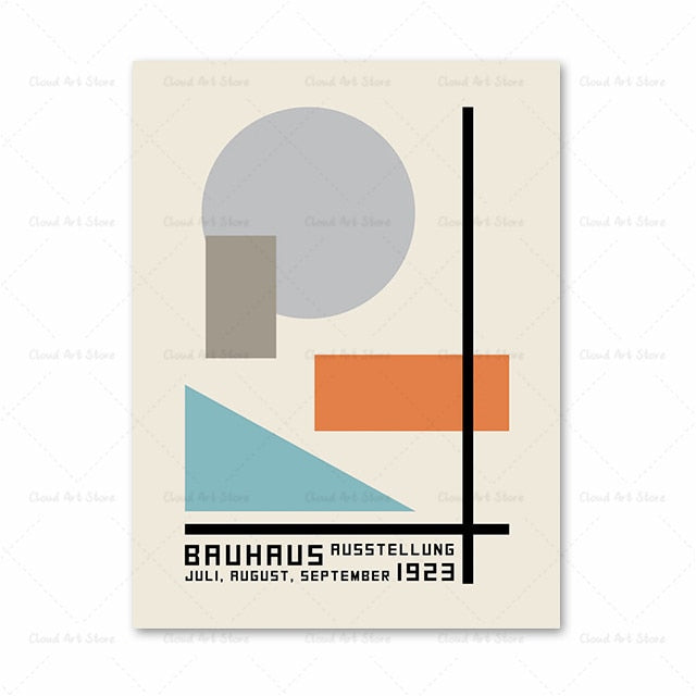 Abstract Bauhaus Geometric Wall Art Canvas