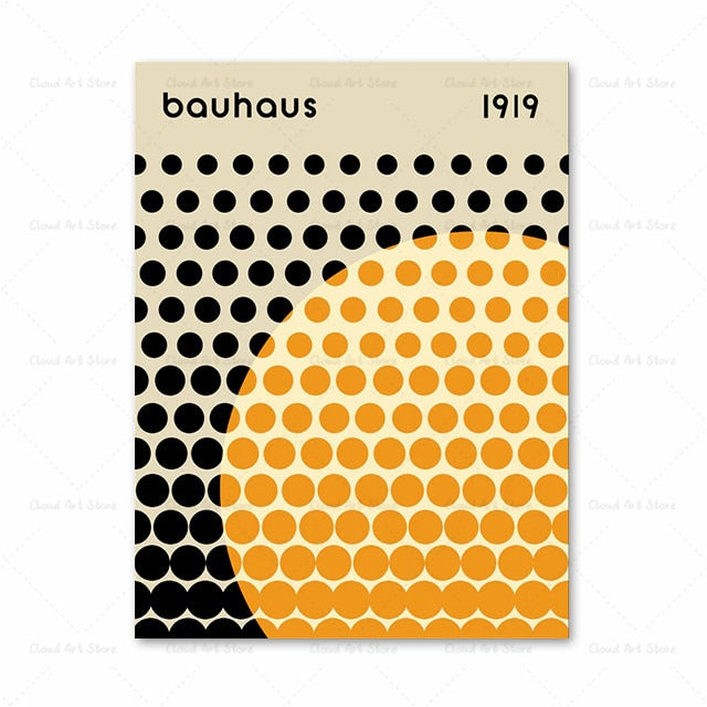 Abstract Bauhaus Geometric Wall Art Canvas