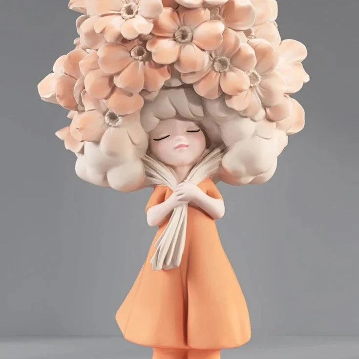 Flower Girl Floor Ornament Statue