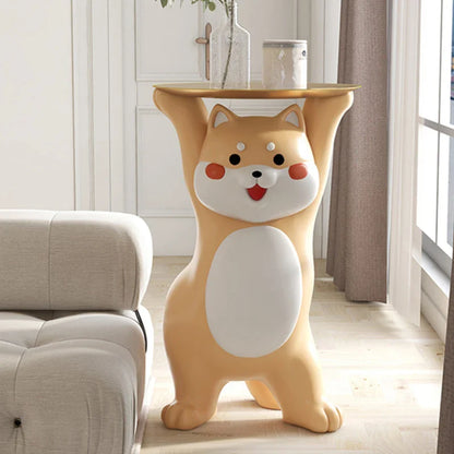 Shiba Inu Cute Dog Floor Ornament with Tray